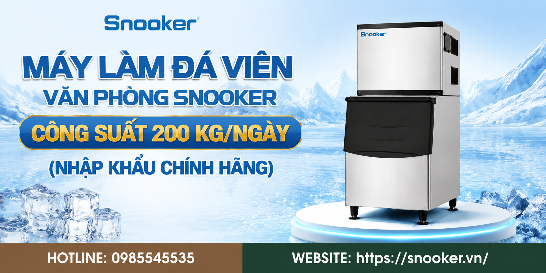 Vì sao nên mua máy làm đá viên nhập khẩu tại Snooker VN