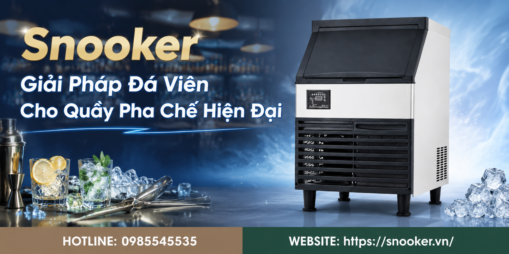 Khám phá máy làm đá viên 100 kg Snooker SK-210P