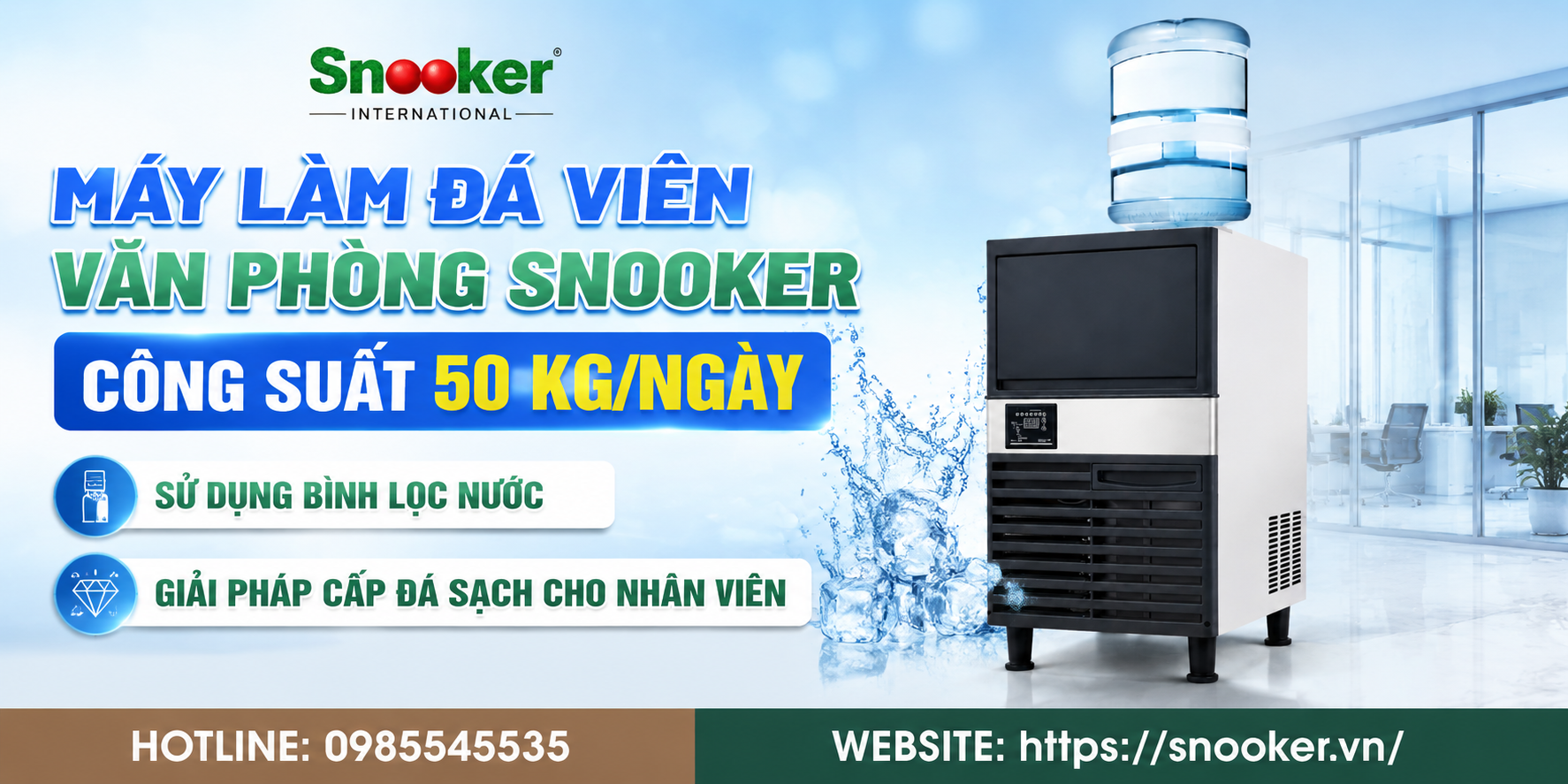 Tổng quan về máy làm đá viên văn phòng Snooker SK-120PT
