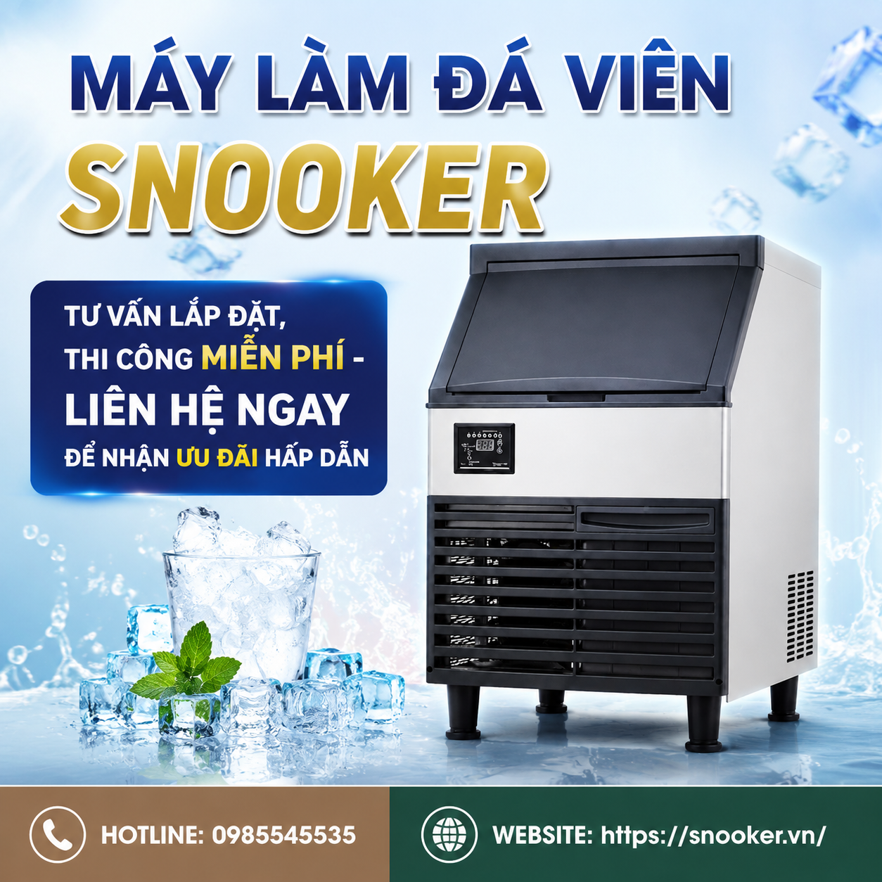 may-lam-da-vien-Snooker-chinh-hang máy làm đá viên Snooker chính hãng